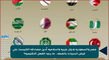 مصر والسعودية ودول عربية وإسلامية تُدين مصادقة الكنيست على فرض السيادة بالضفة.. ما ردود الفعل الإقليمية؟